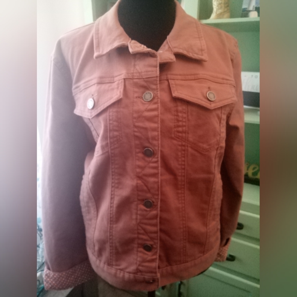 Like New Women's Mauve Denim Jacket Size XL